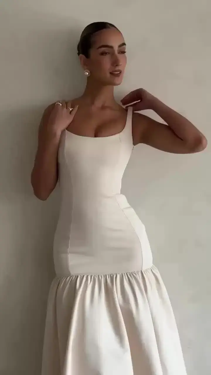 House of CB Amore Dropped Waist Midi Dress Vintage Cream Size XS/AU 6 - Image 4