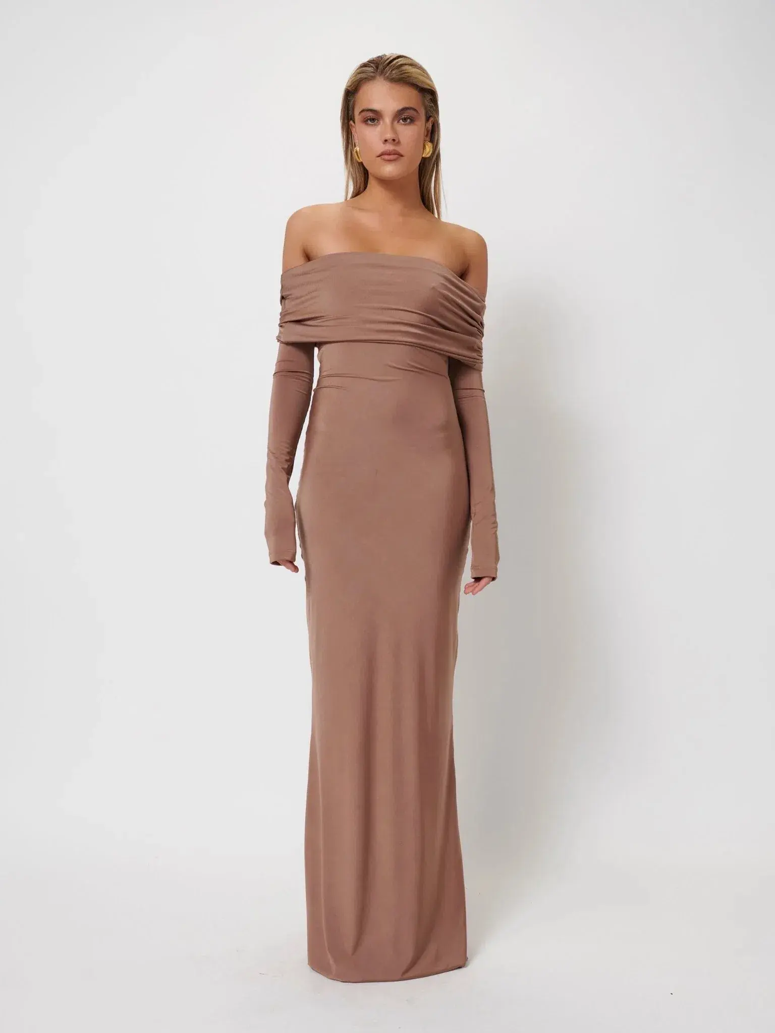 Effie Kats Gwen Gown In Coffee Size S/Au 8 - Image 1