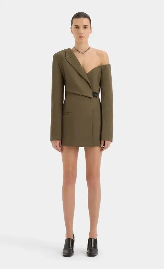 Sir Sartoria Mini Dress Chocolate Marle Size AU 12 - Image 1