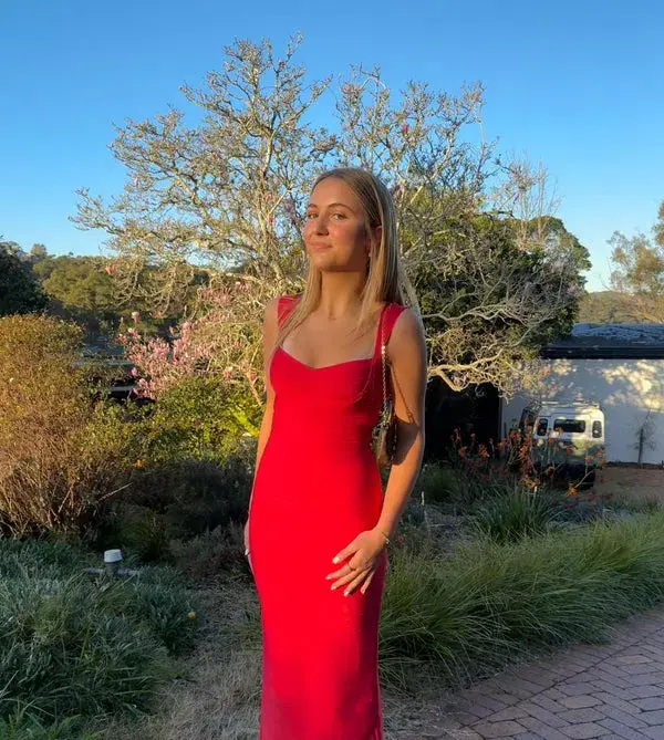 Herve Leger Sweetheart Gown Red Size S / AU 8 - Image 4