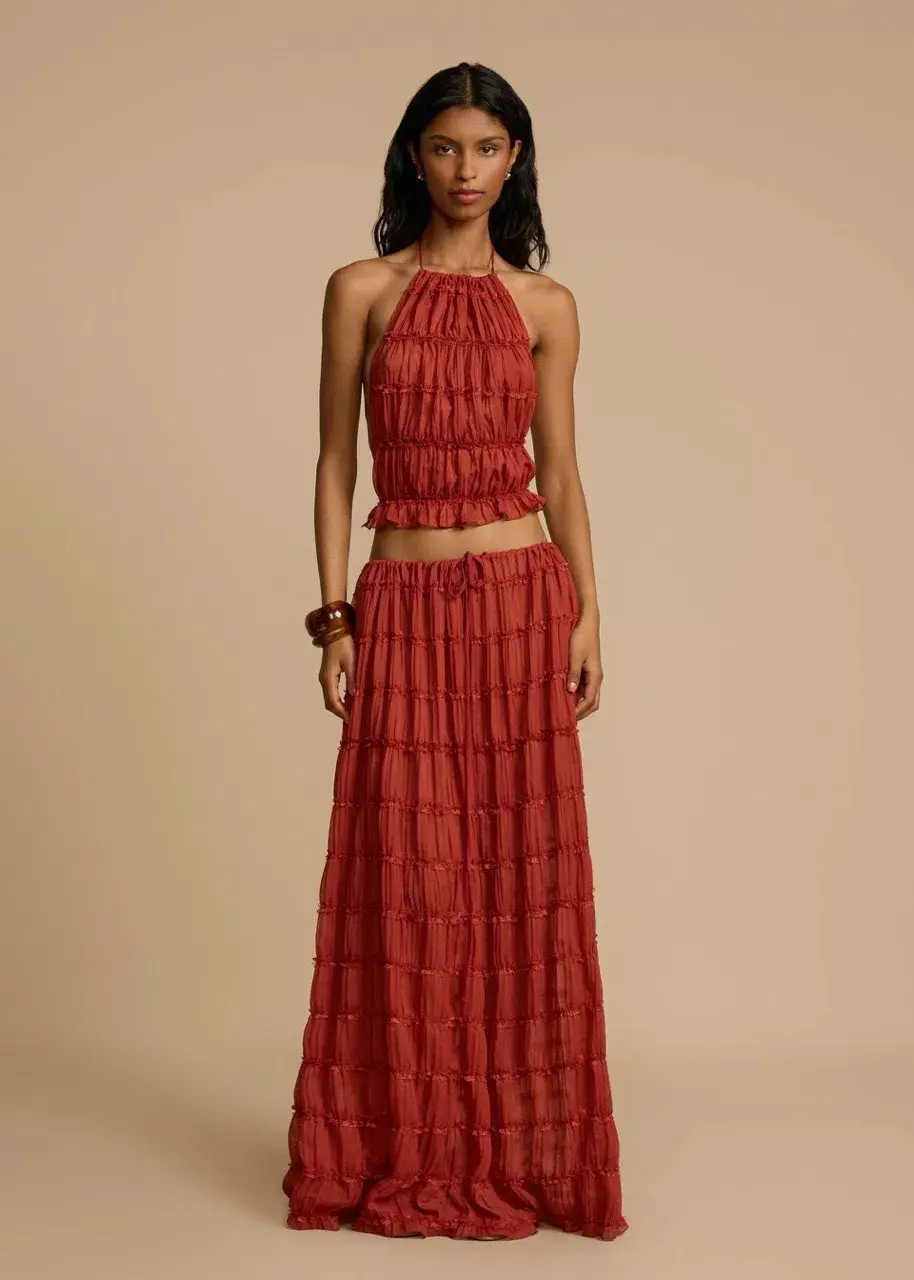 Arcina Ori Juliette Halter Set Red Size S / AU 8 - Image 1