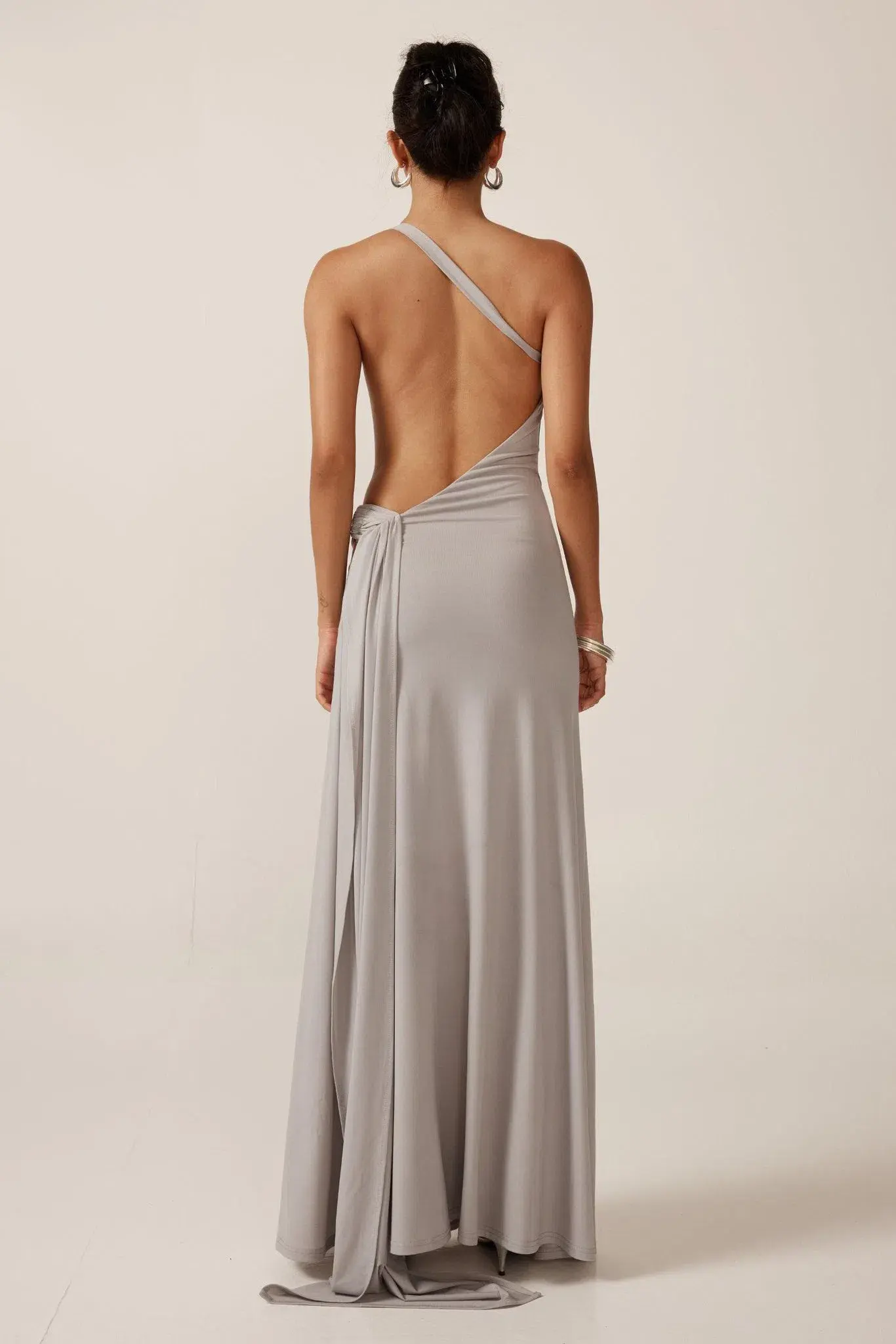 Ance Gria Gaia Gown in Silver Grey Size 8 - Image 2