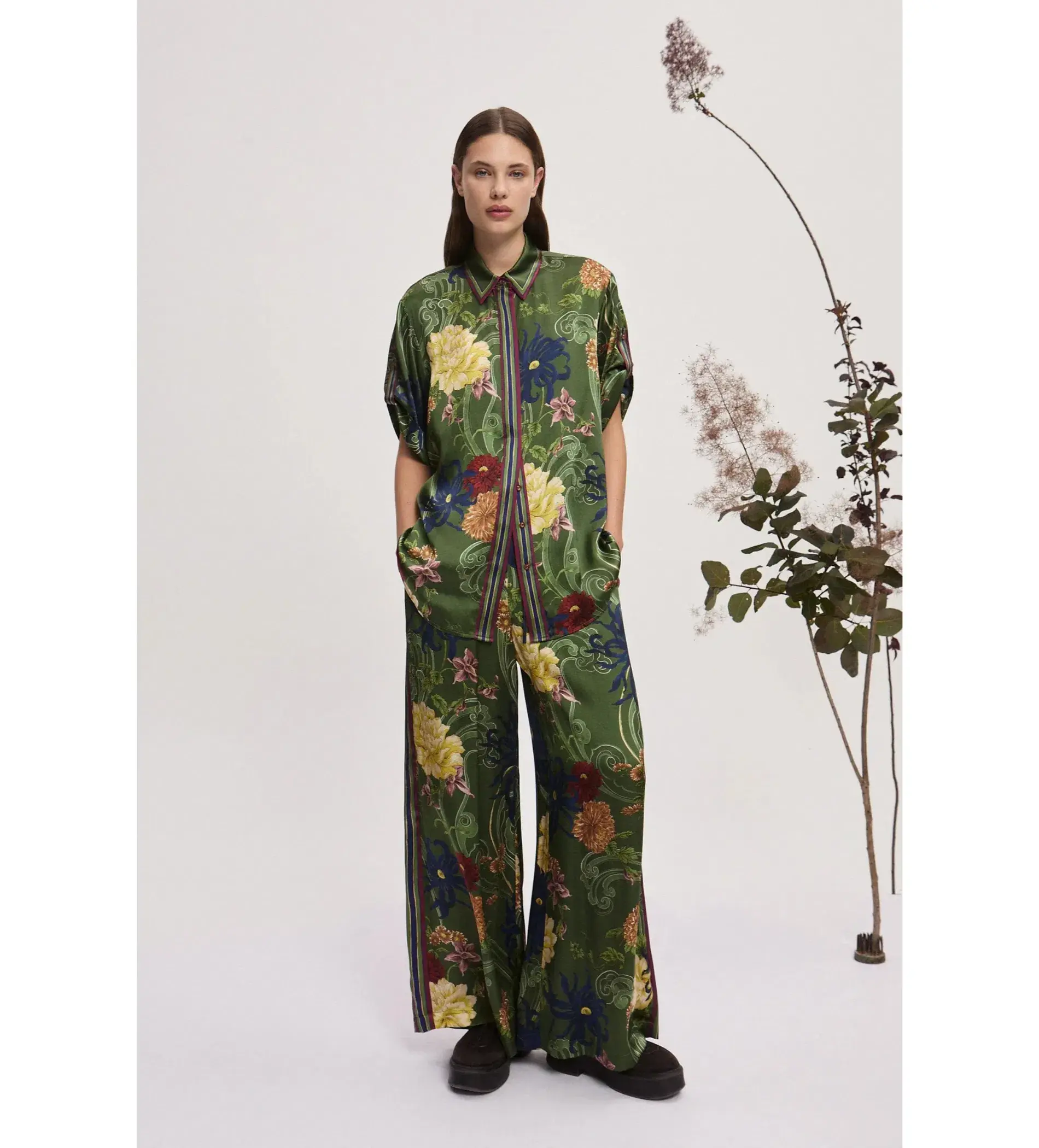 Alemais Avery Silk Shirt & Pant Set Size 10 - Image 1