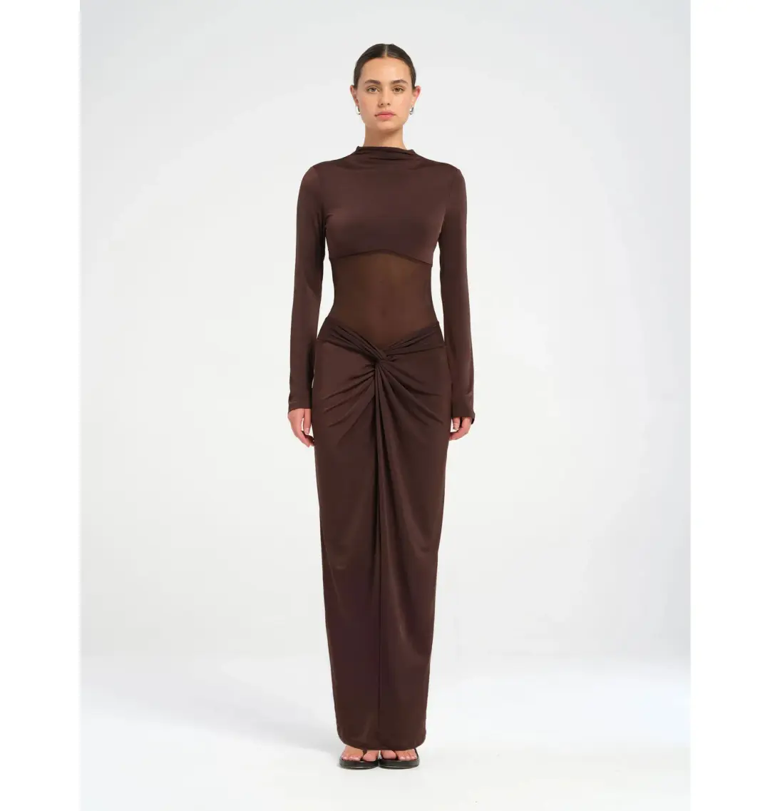 Benni Dora Maxi Dress Chocolate Size AU 8 for rent on The Volte - main image