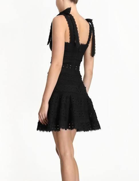 Zimmermann Kirra Tie Shoulder Mini Dress Black Size 6 - Image 3