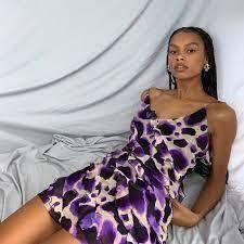 Rat & Boa Vale Dress Purple Print Size 6 for rent on The Volte - main image