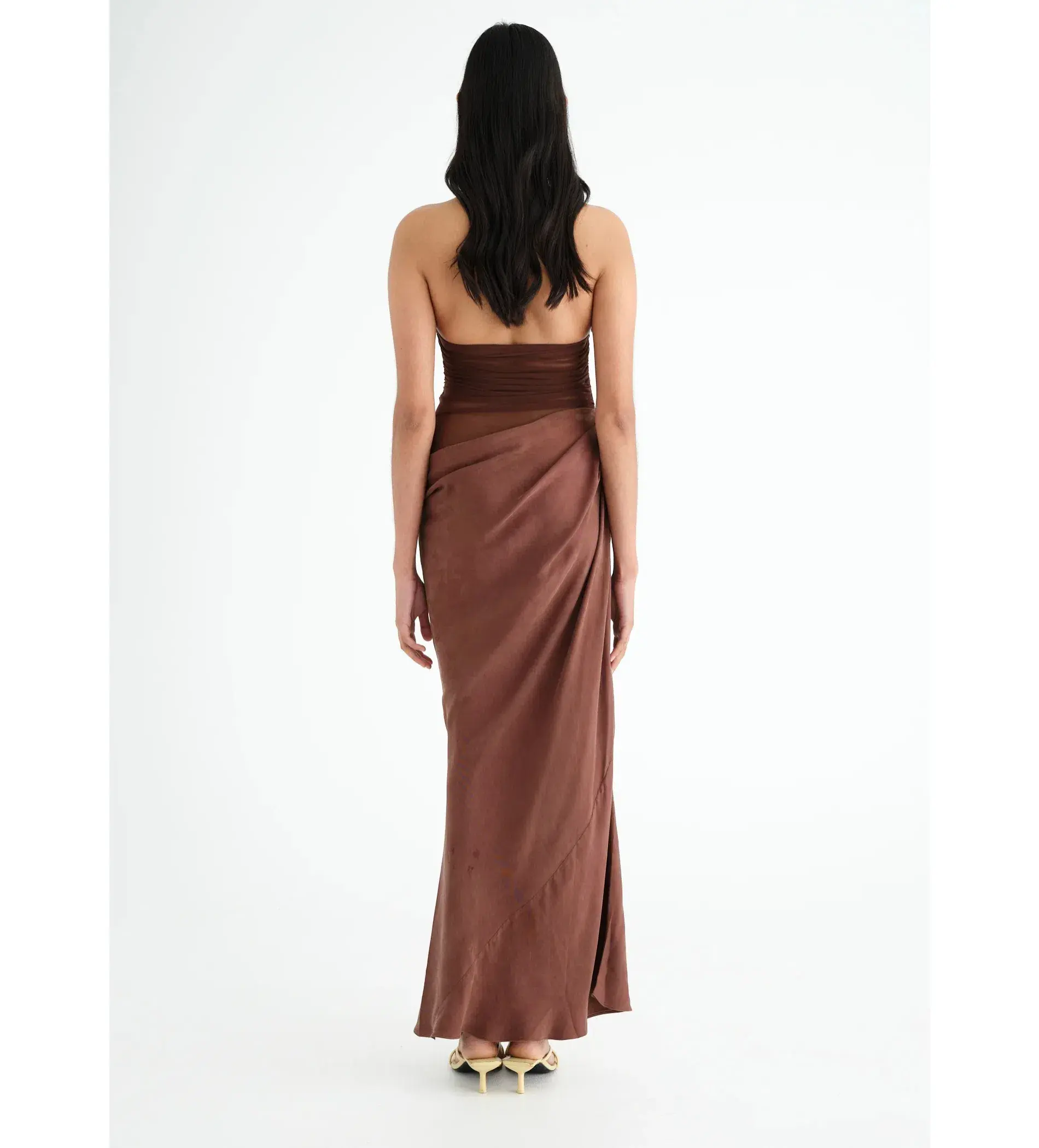 Benni Gina Maxi Dress Chocolate Size 8 - Image 3