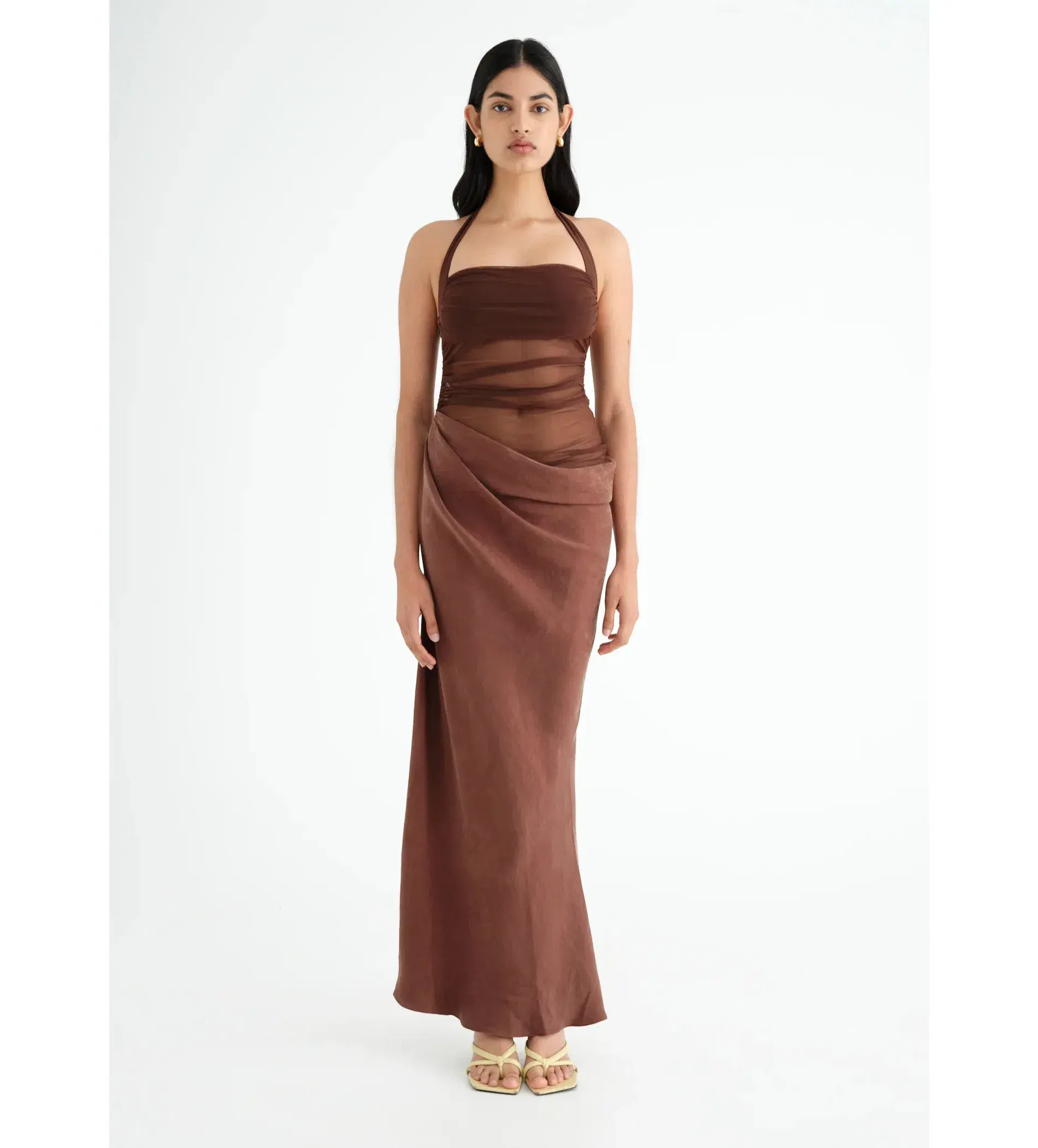 Benni Gina Maxi Dress Chocolate Size 8 - Image 1