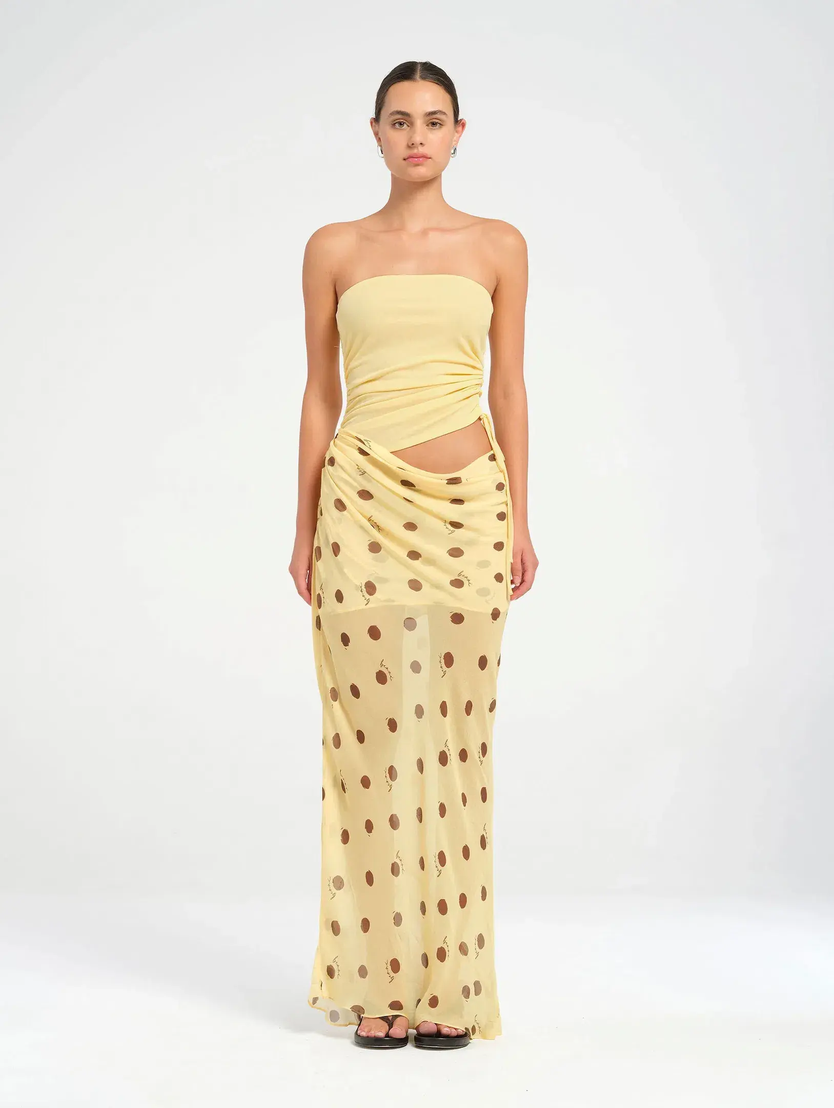 Benni Roscoe Maxi Dress Butter Spot Size Au 8 - Image 1