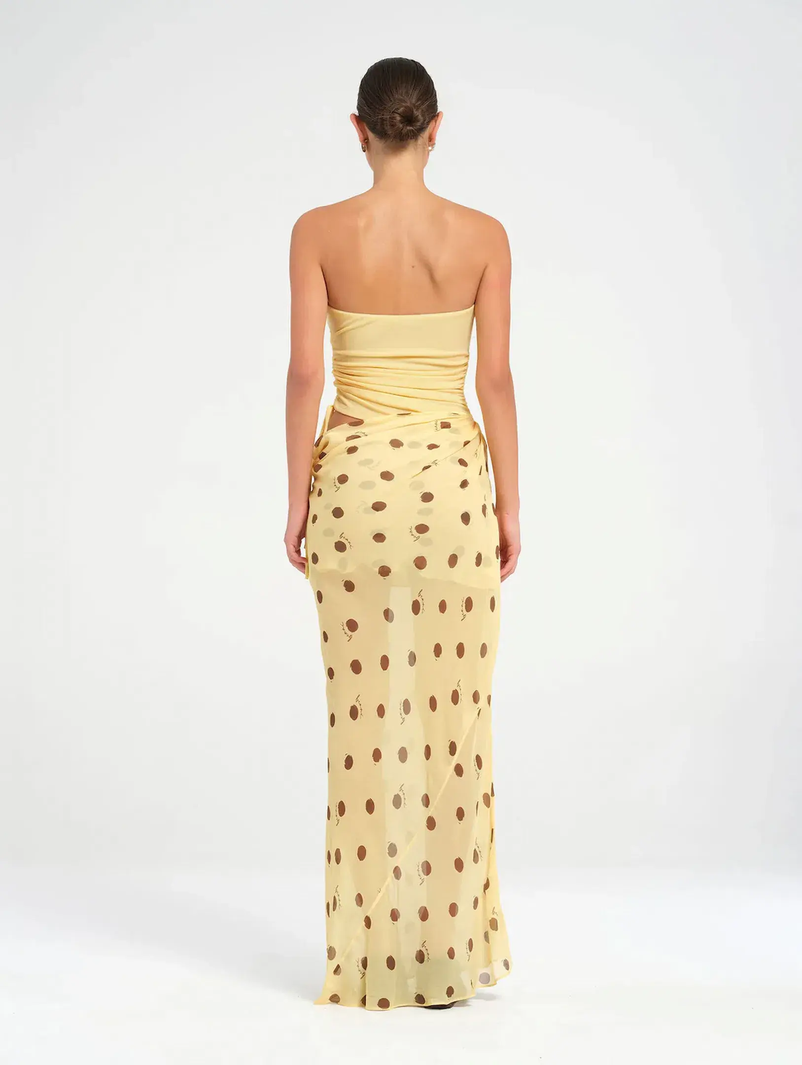 Benni Roscoe Maxi Dress Butter Spot Size Au 8 - Image 3