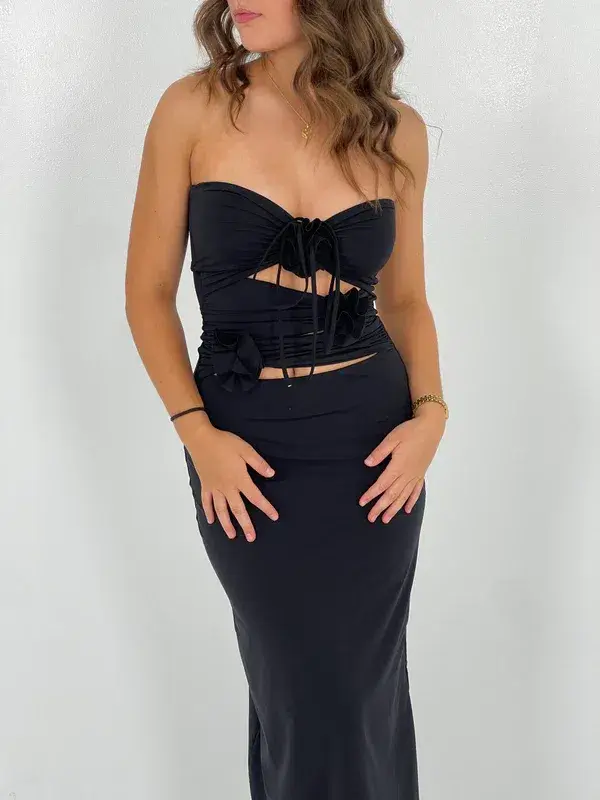 Maygel Coronel Black Veranera Midi Dress One Size - Image 3