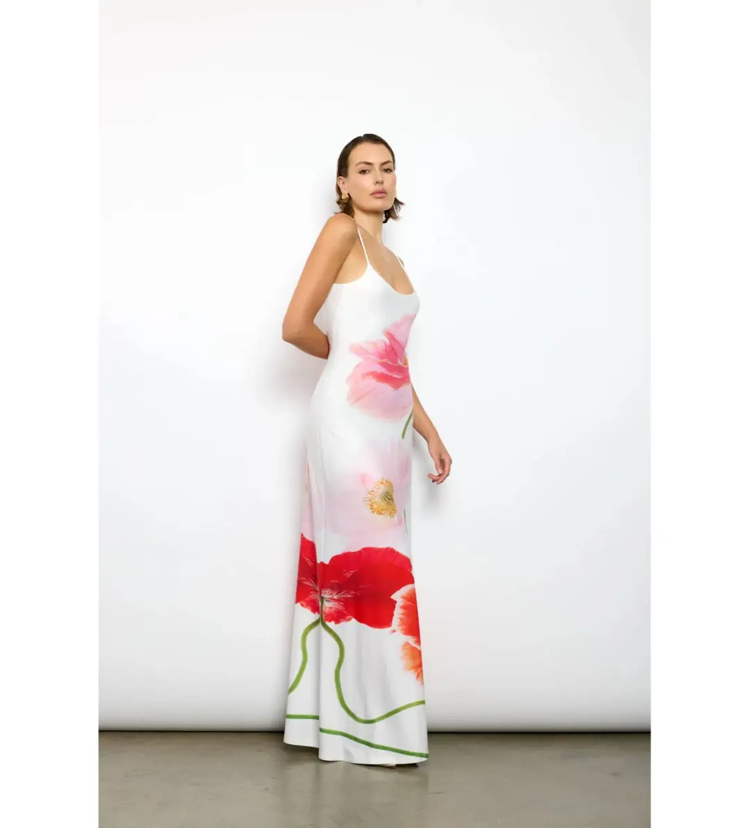 With Harper Lu Poppy Low Back Maxi in White Size XS/ AU 6 for rent on The Volte - main image