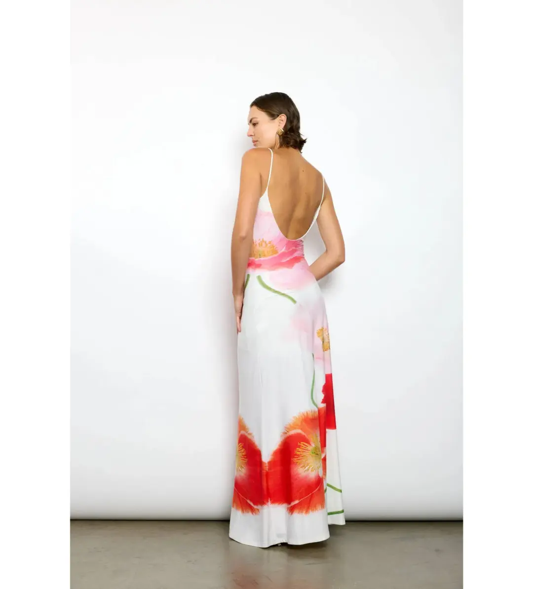 With Harper Lu Poppy Low Back Maxi in White Size Small/ AU 8  for rent on The Volte - main image