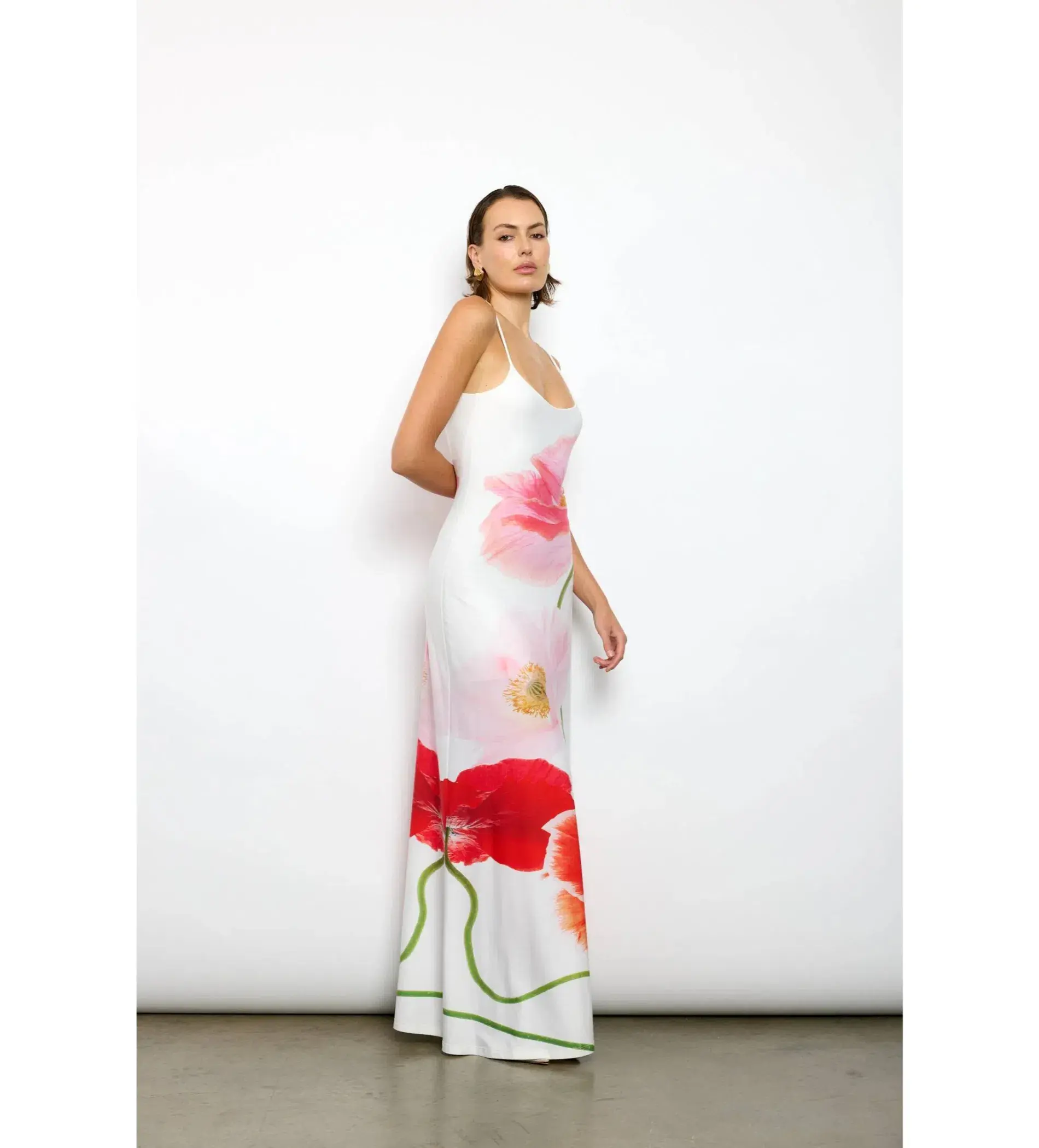 With Harper Lu Poppy Low Back Maxi in White Size Small/ AU 8  - Image 2