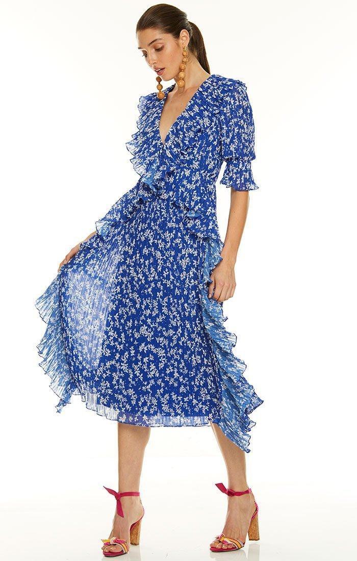 Talulah Mediterranean Minx Midi Dress Blue Size 10 - Image 5