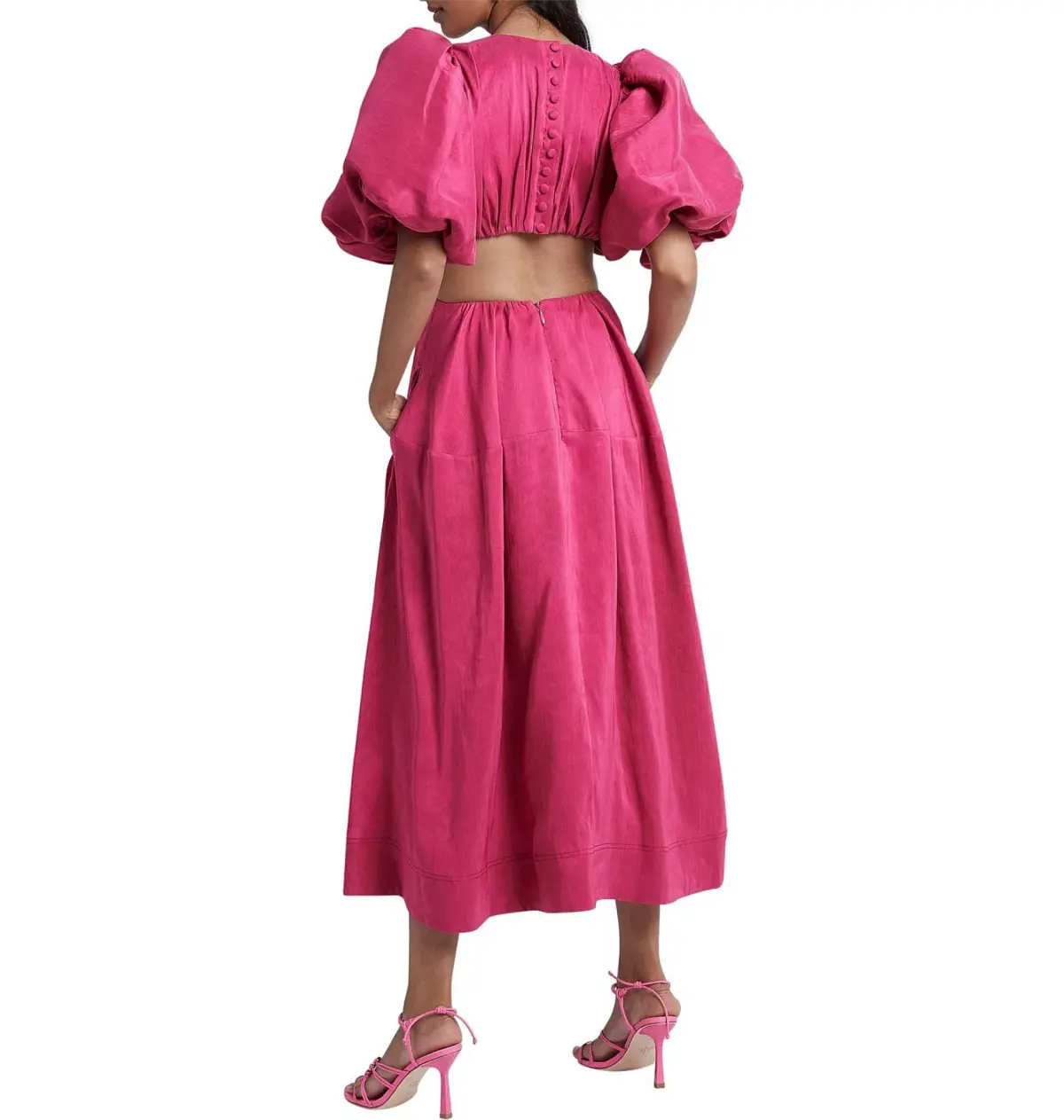 Aje Vanades Ring Cut Out Midi Dress Pink Size AU 8 - Image 4
