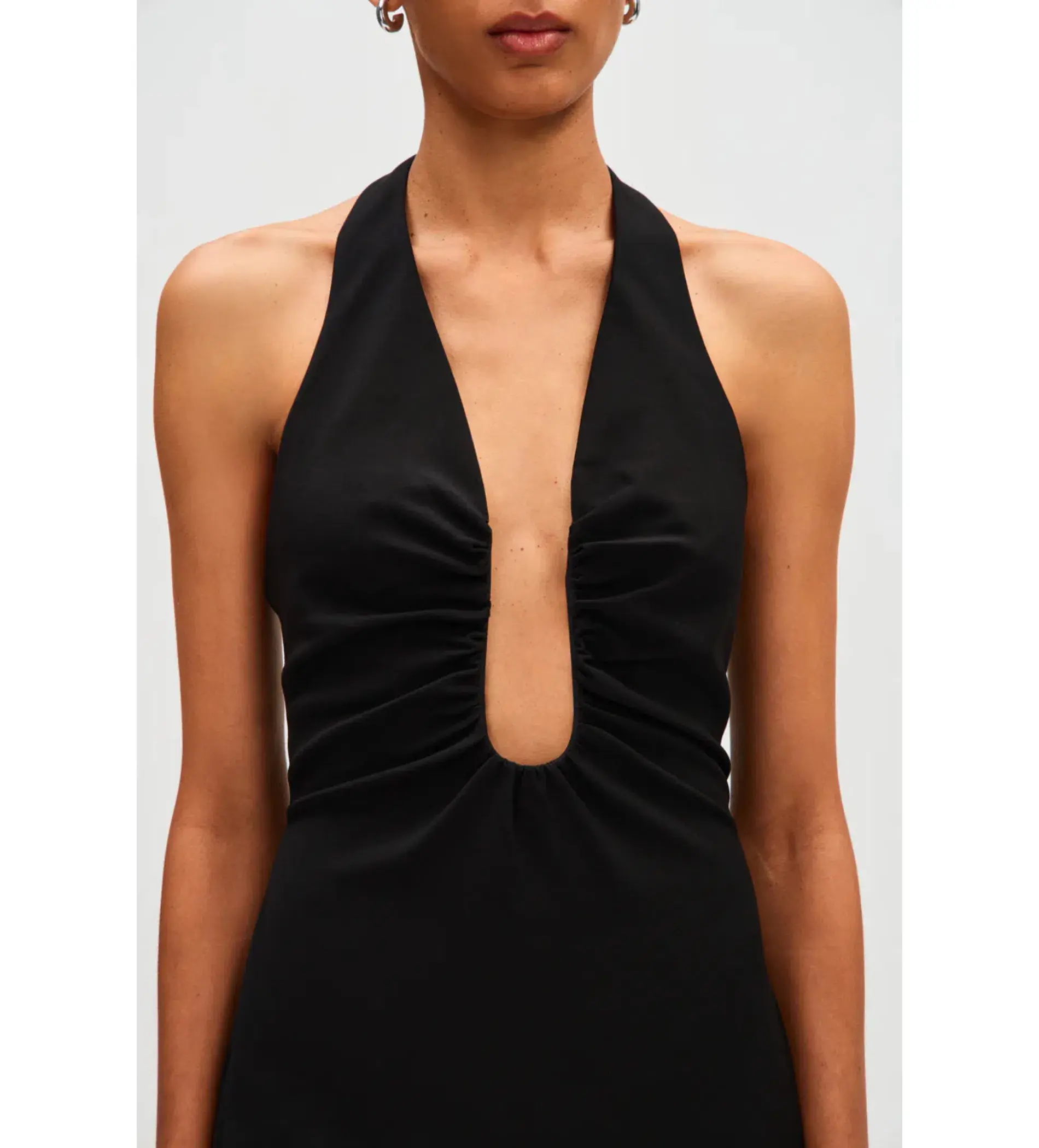 Misha Alusia Stretch Twill Maxi Dress in Black Size 8 - Image 3