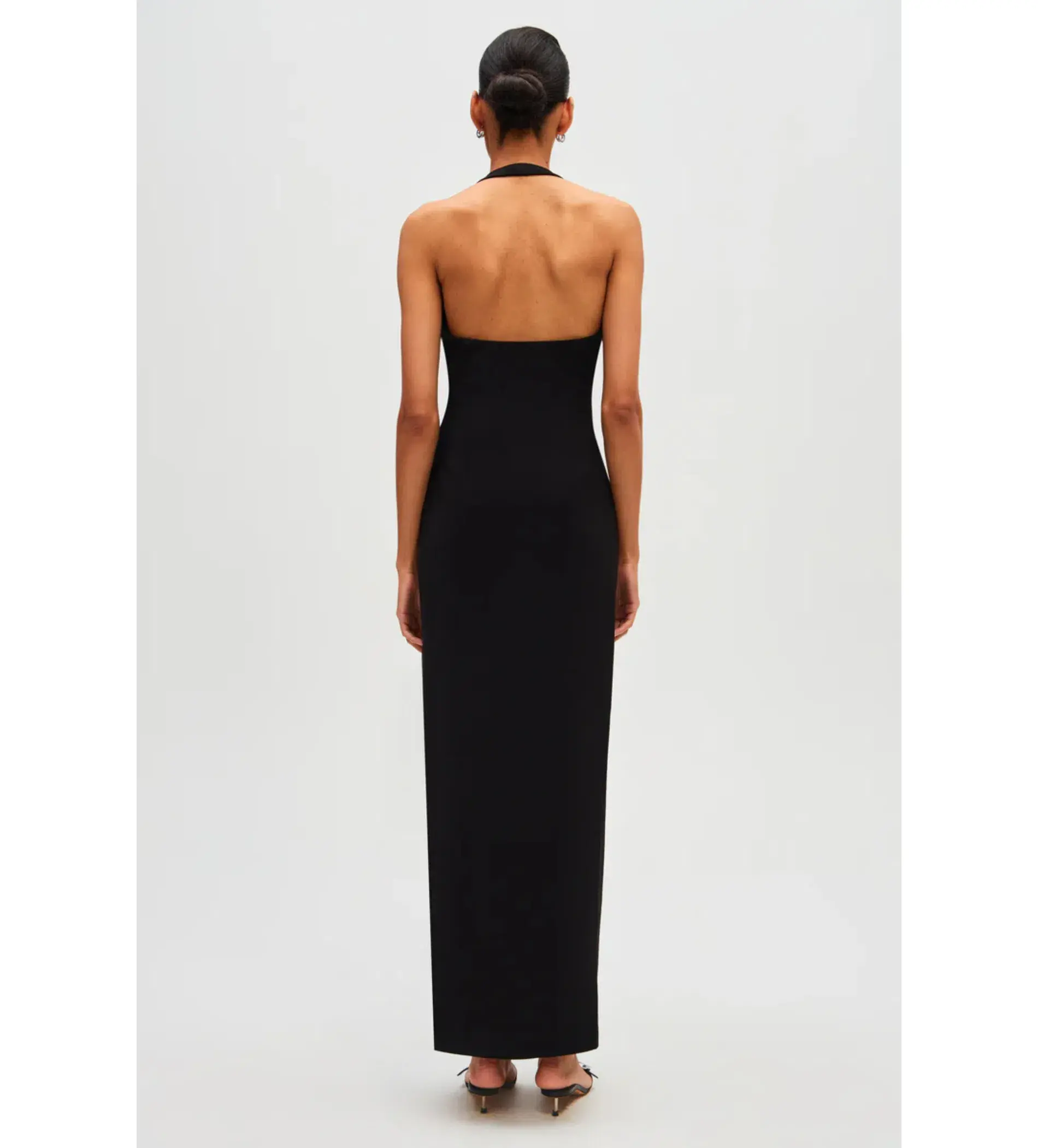 Misha Alusia Stretch Twill Maxi Dress in Black Size 8 - Image 4
