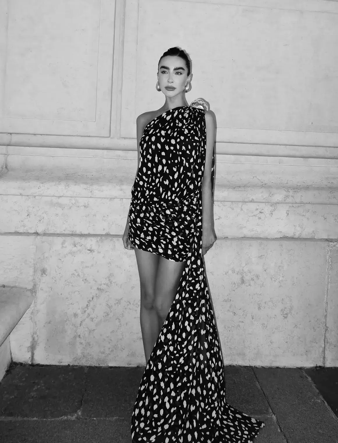 Leam Almes Dalmatian Print Chiffon Mini Dress with Metal Stone Size XS / AU 6 - Image 3