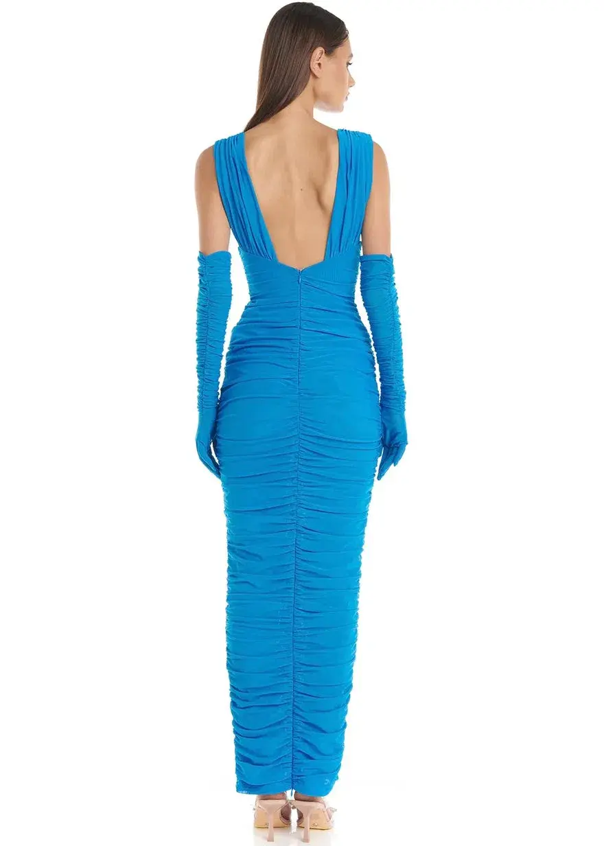 Eliya The Label Anna Dress Blue Size 10  for rent on The Volte - main image