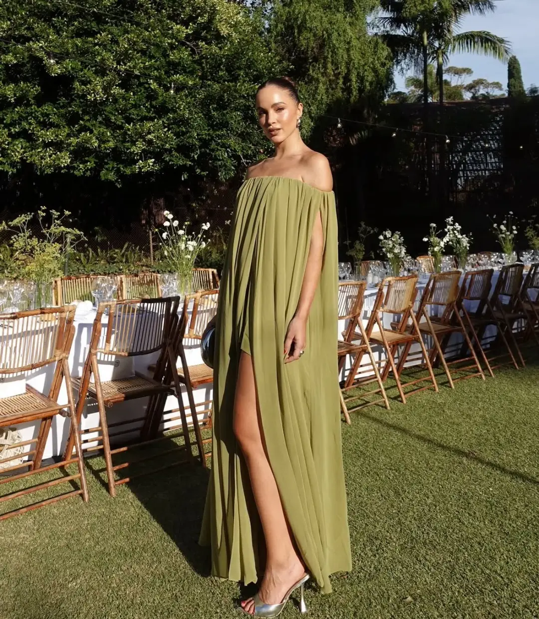 Sass & Bide Claret Dress in Olive Size 8  for rent on The Volte - main image