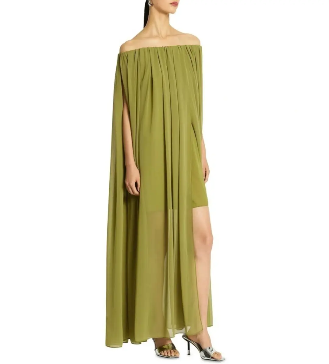 Sass & Bide Claret Dress in Olive Size 8  for rent on The Volte - main image