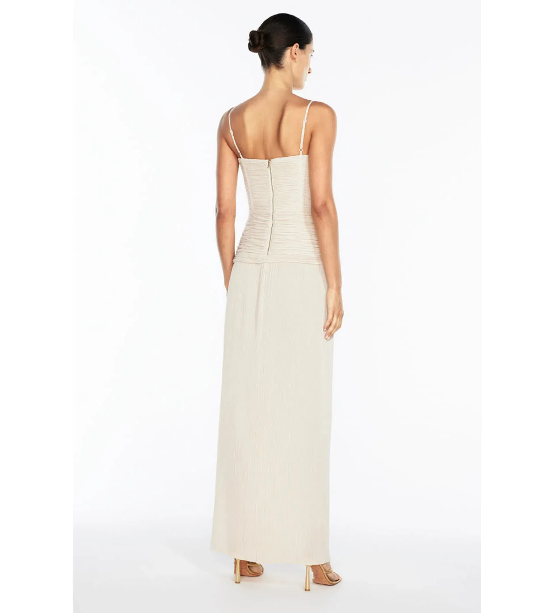 Manning Cartell Double Time Pleat Maxi Dress Nougat Size XS/AU 6 - Image 3