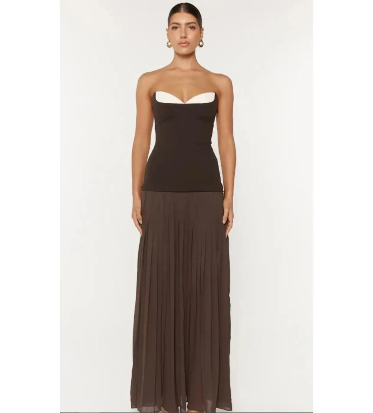 She Is OLLÁ Nicolette Dress Espresso Size S / AU 8 - Image 1