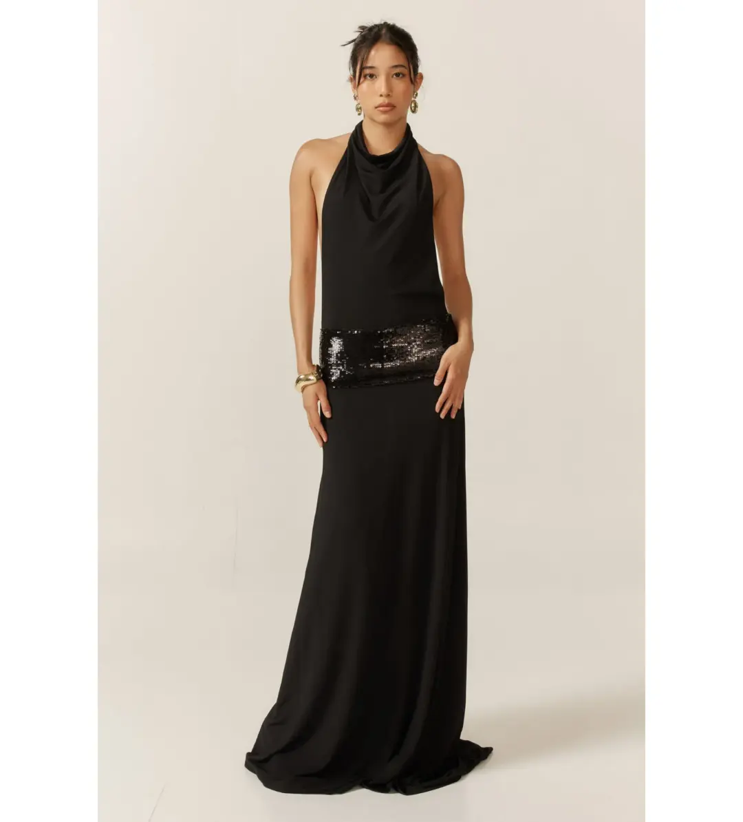 Ance Gria Adele Gown Black Size M/AU 10 for rent on The Volte - main image
