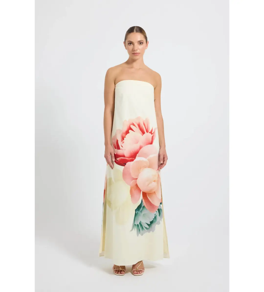 Pasduchas Nostalgia Strapless Maxi Dress Floral Size AU 12 for rent on The Volte - main image