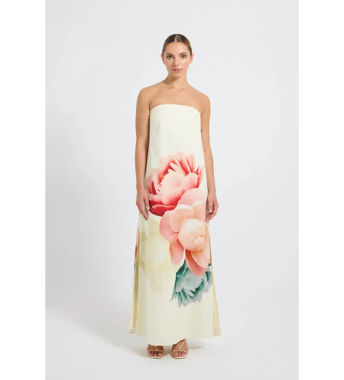 Pasduchas Nostalgia Strapless Maxi Dress Floral Size AU 12 - Image 1