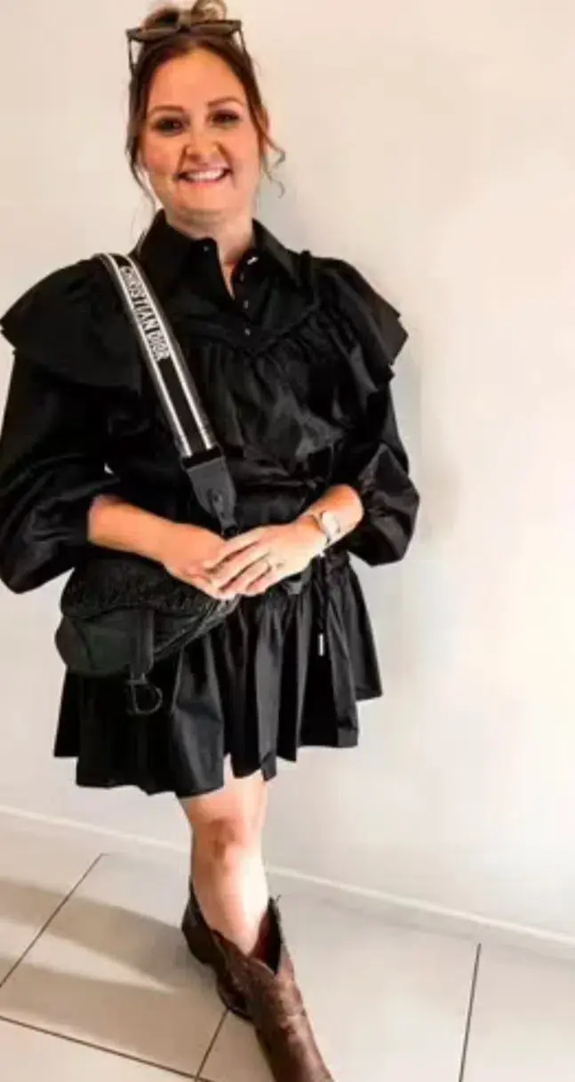 Aje Dahlia Flounce Long Sleeve Mini Dress in Black Size 12 - Image 1