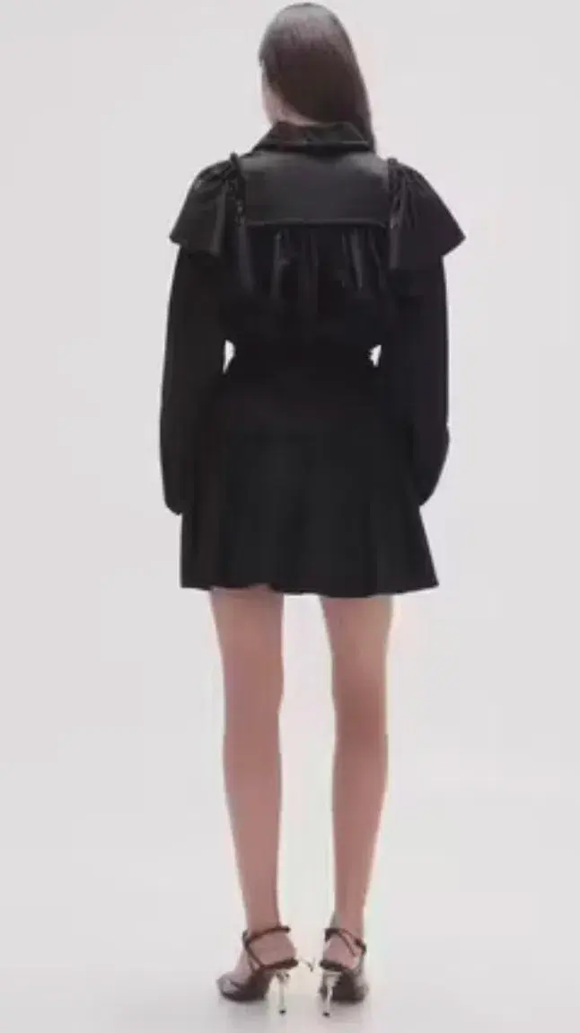 Aje Dahlia Flounce Long Sleeve Mini Dress in Black Size 12 - Image 6