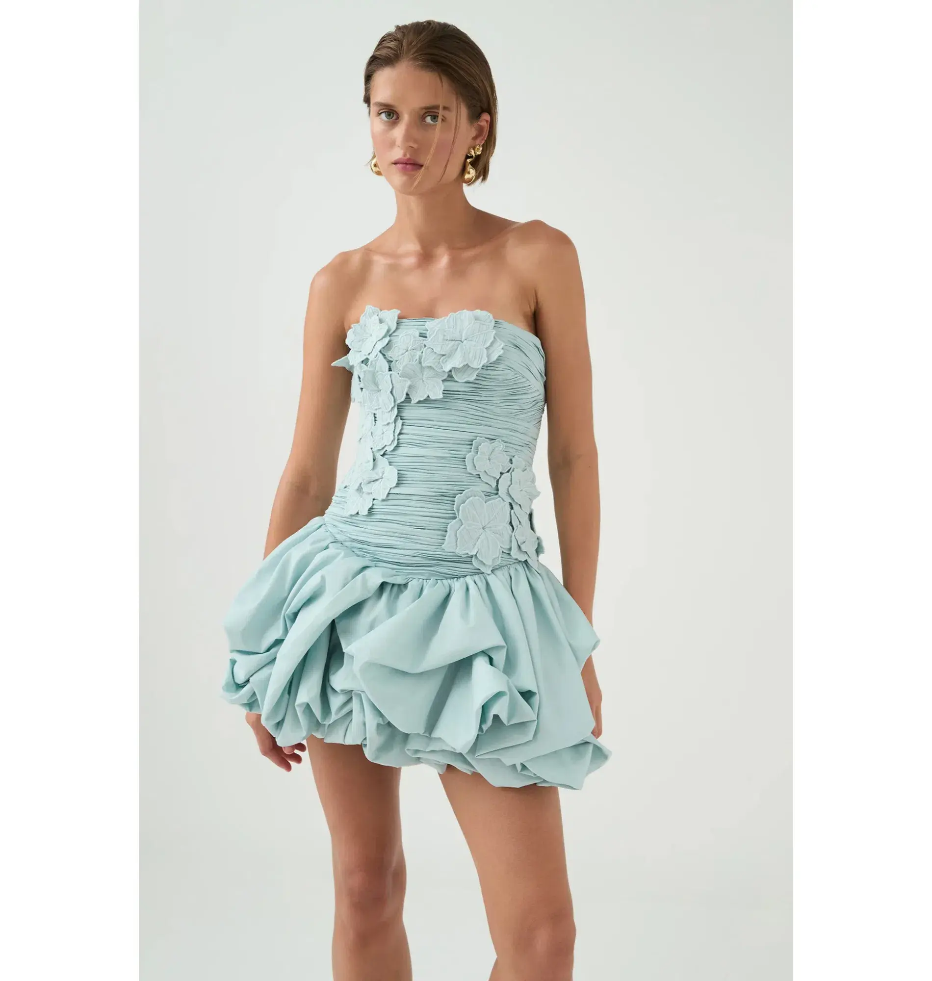 Aje Splendour Mini Dress in Silver Blue Size AU 8  - Image 2