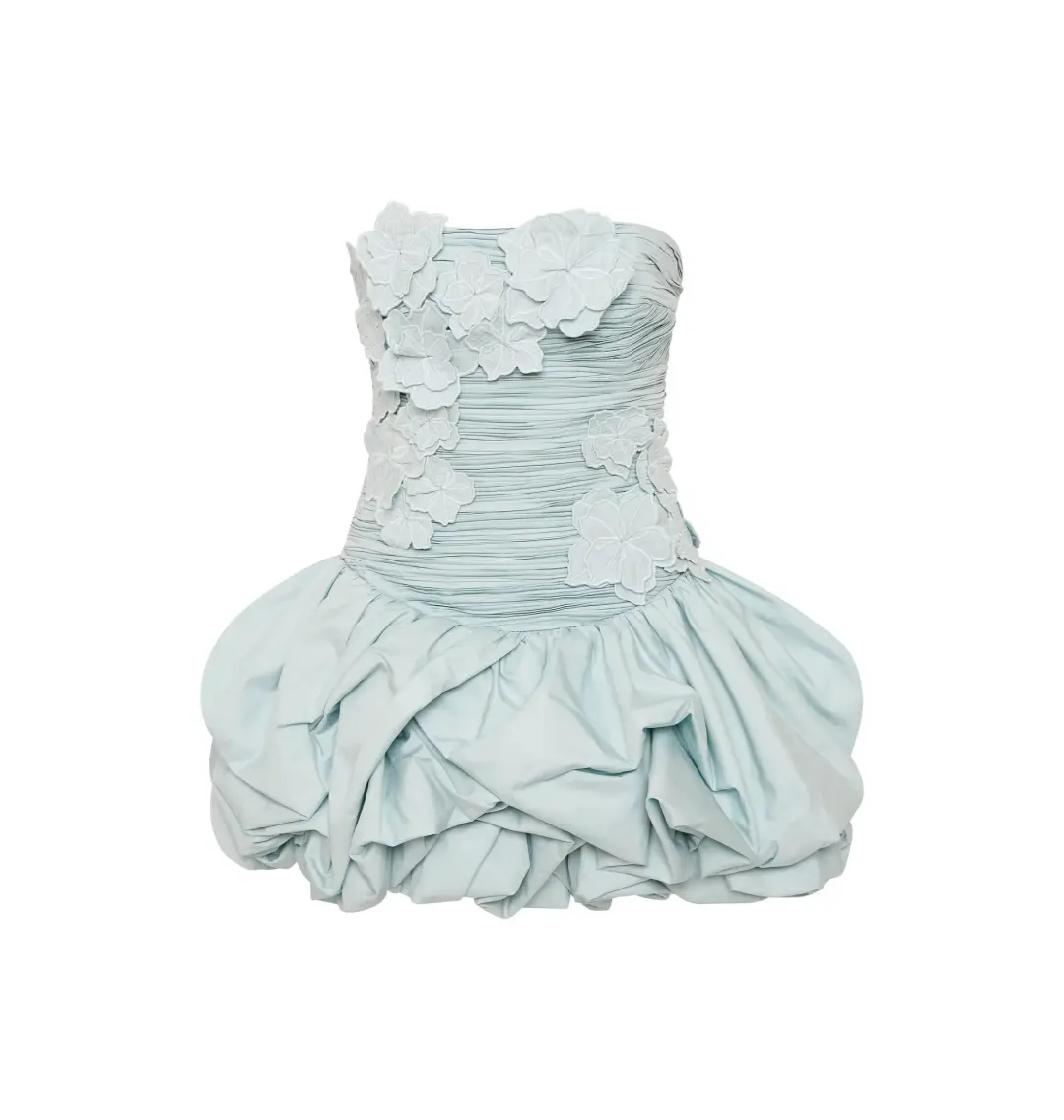 Aje Splendour Mini Dress in Silver Blue Size AU 8  for rent on The Volte - main image