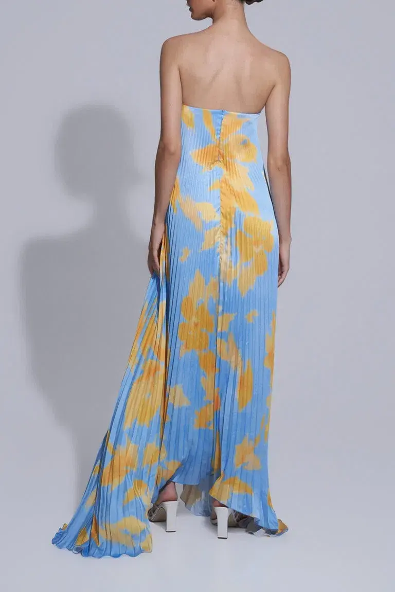 L'Idée Black Tie Jardin Maxi  Dress Blue Size 12 - Image 4