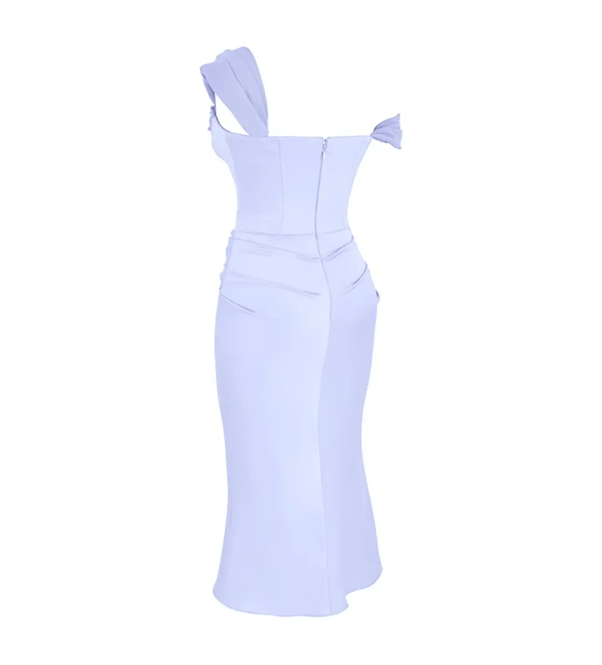 House of CB Natalya Sky Satin Corset Midi Dress Purple Size S/ Size AU 6 - Image 7