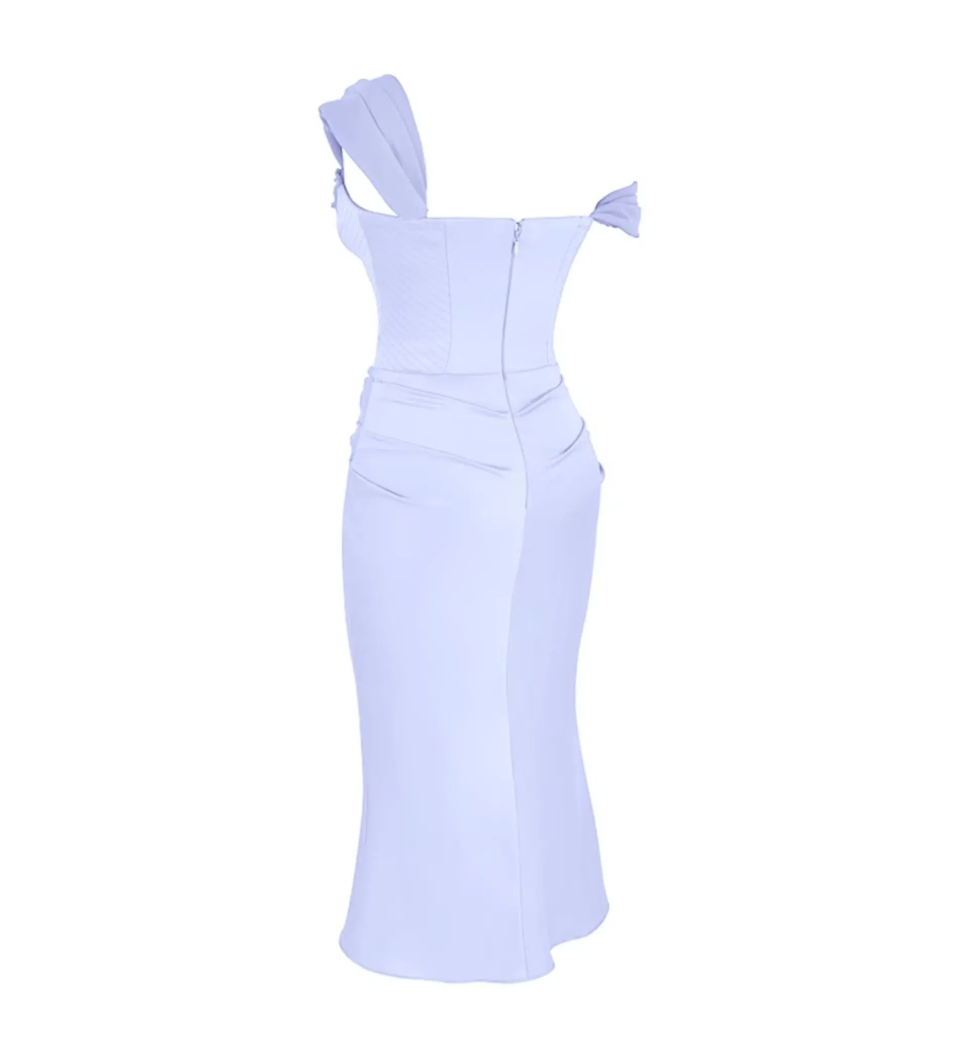 House of CB Natalya Sky Satin Corset Midi Dress Purple Size S/ Size AU 6 - Image 7