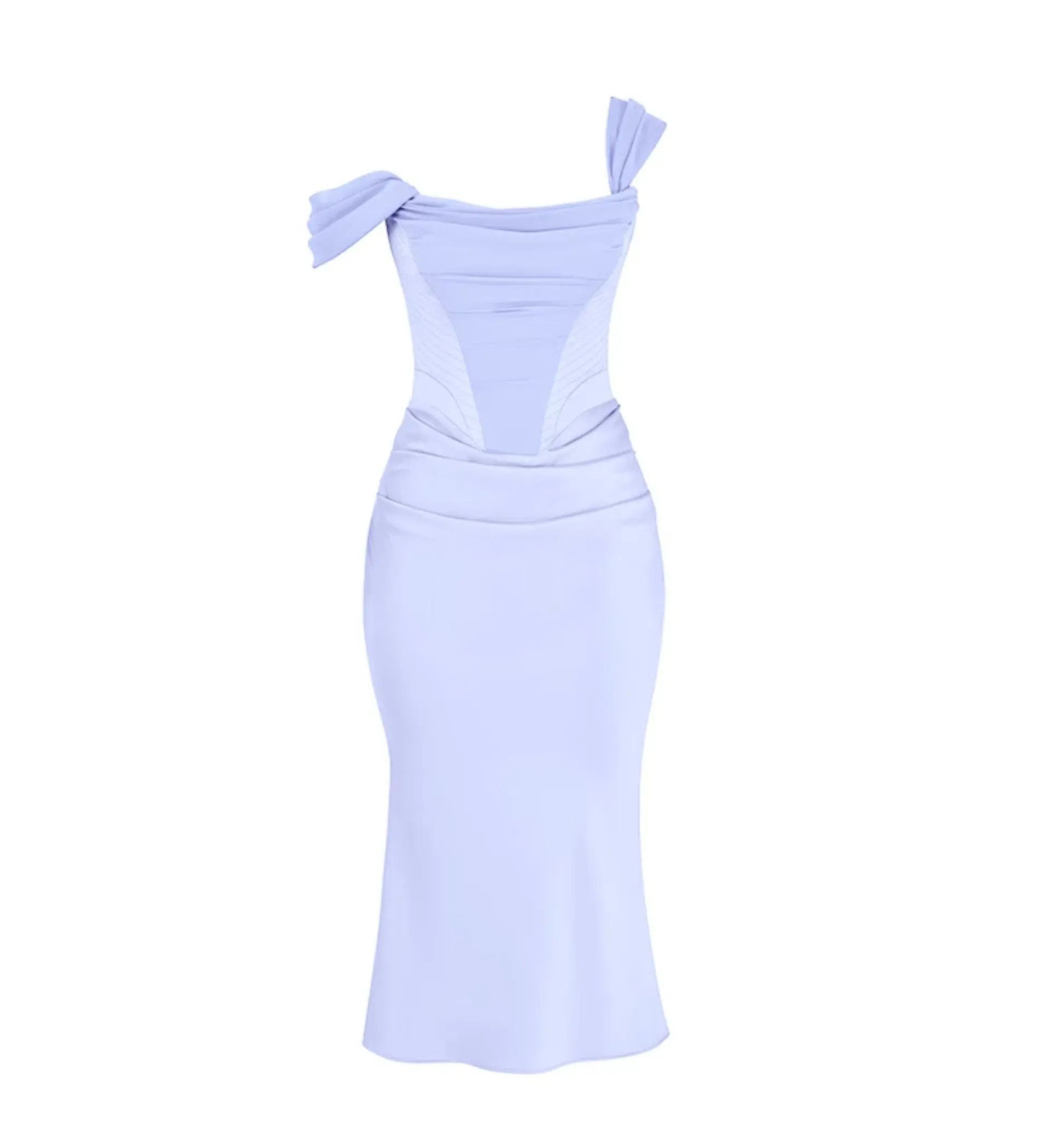 House of CB Natalya Sky Satin Corset Midi Dress Purple Size S/ Size AU 6 - Image 6