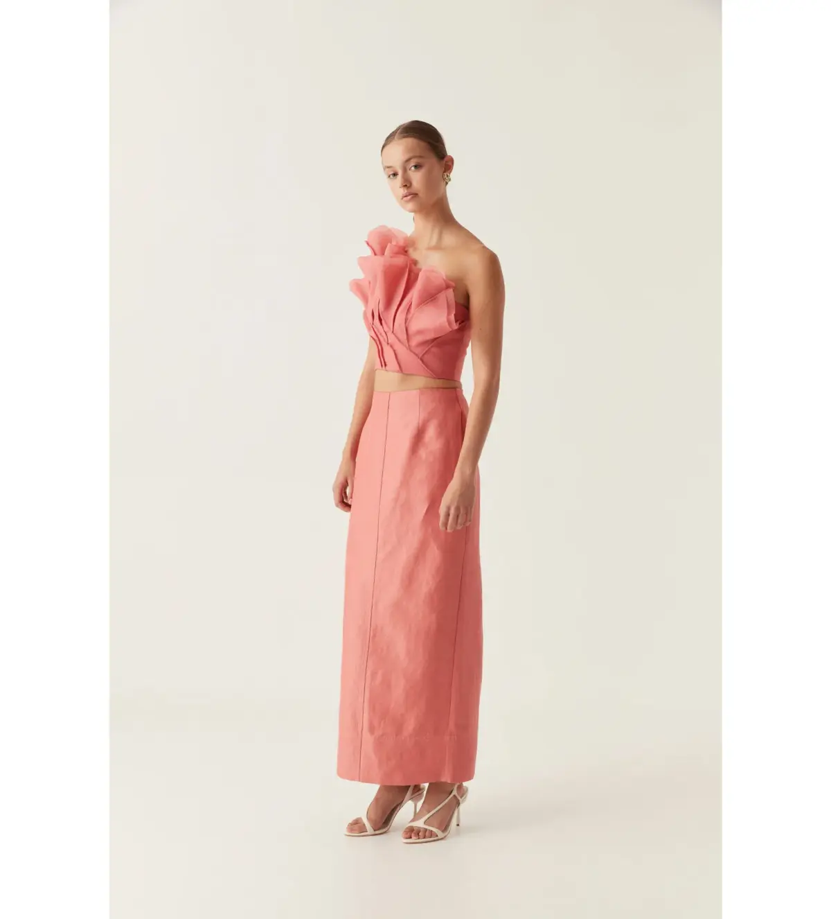 Aje Flame Crop Top And Mary Column Maxi Set  Guava Pink Size 8  - Image 2
