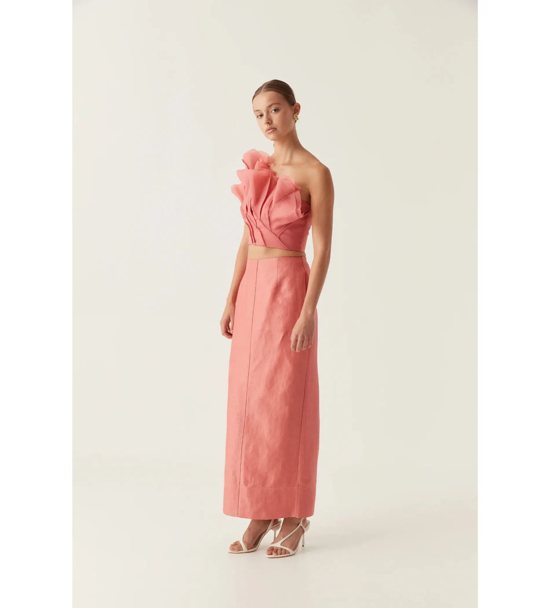 Aje Flame Crop Top And Mary Column Maxi Set  Guava Pink Size 8  - Image 2