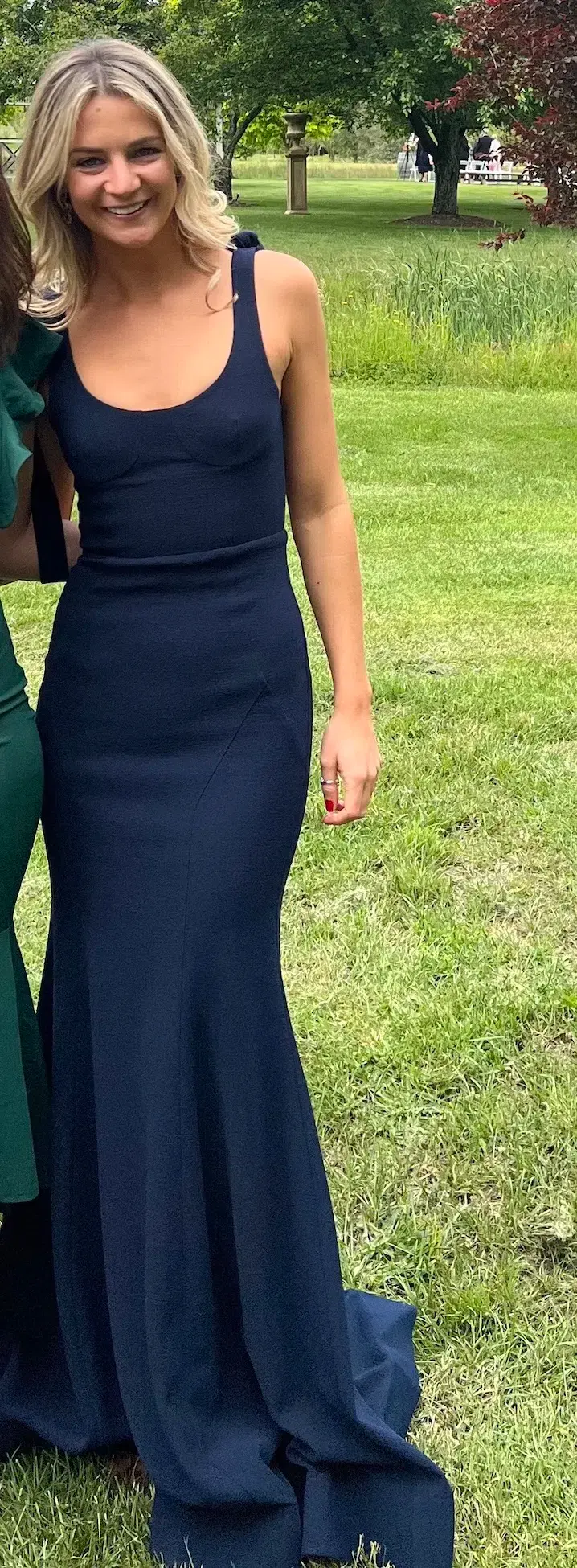Rebecca Vallance Breakers Cutout Crepe Maxi Dress Navy Size AU 6 - Image 4