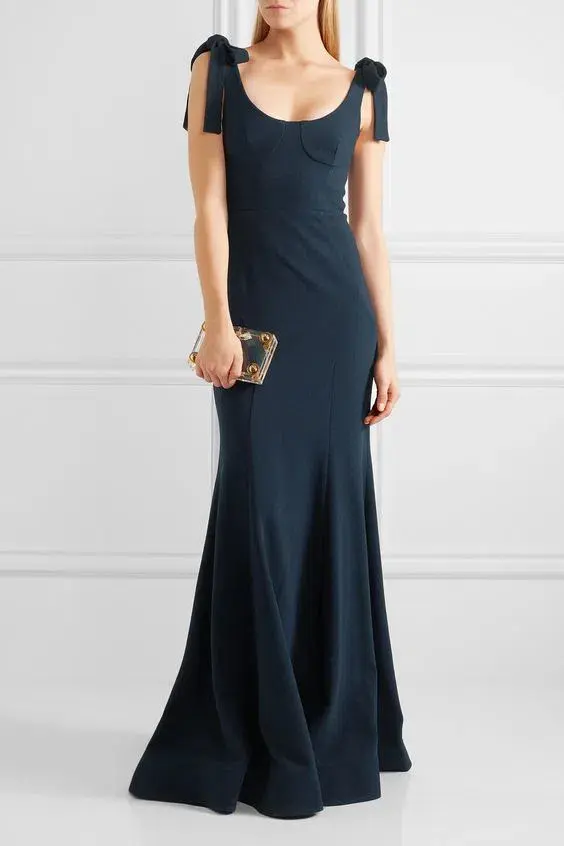Rebecca Vallance Breakers Cutout Crepe Maxi Dress Navy Size AU 6 - Image 1