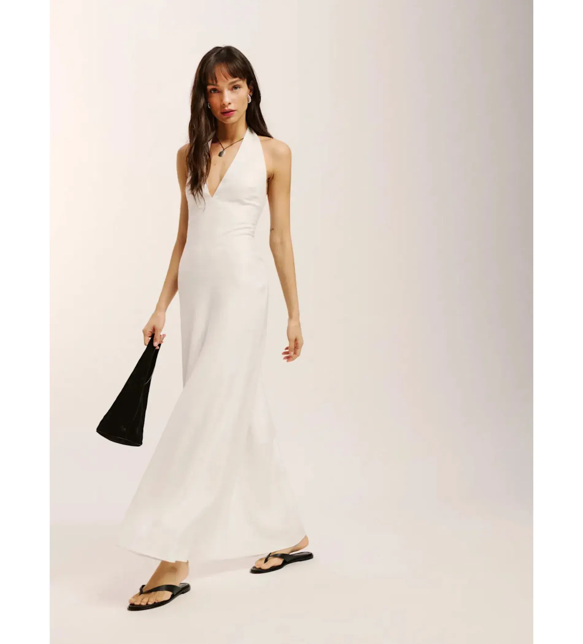 Reformation Delilah Linen Maxi Dress White Size 6 - Image 1