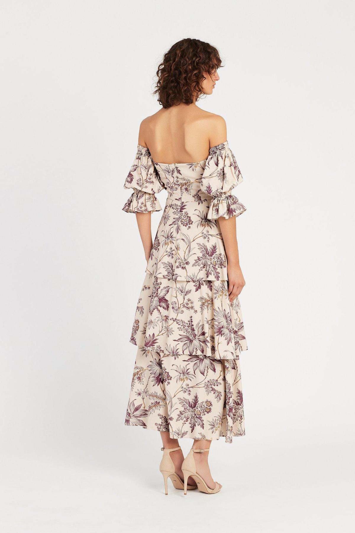 Sir The Label Avery Cut Out Gown Midi Brown Print Size AU 6 - Image 3