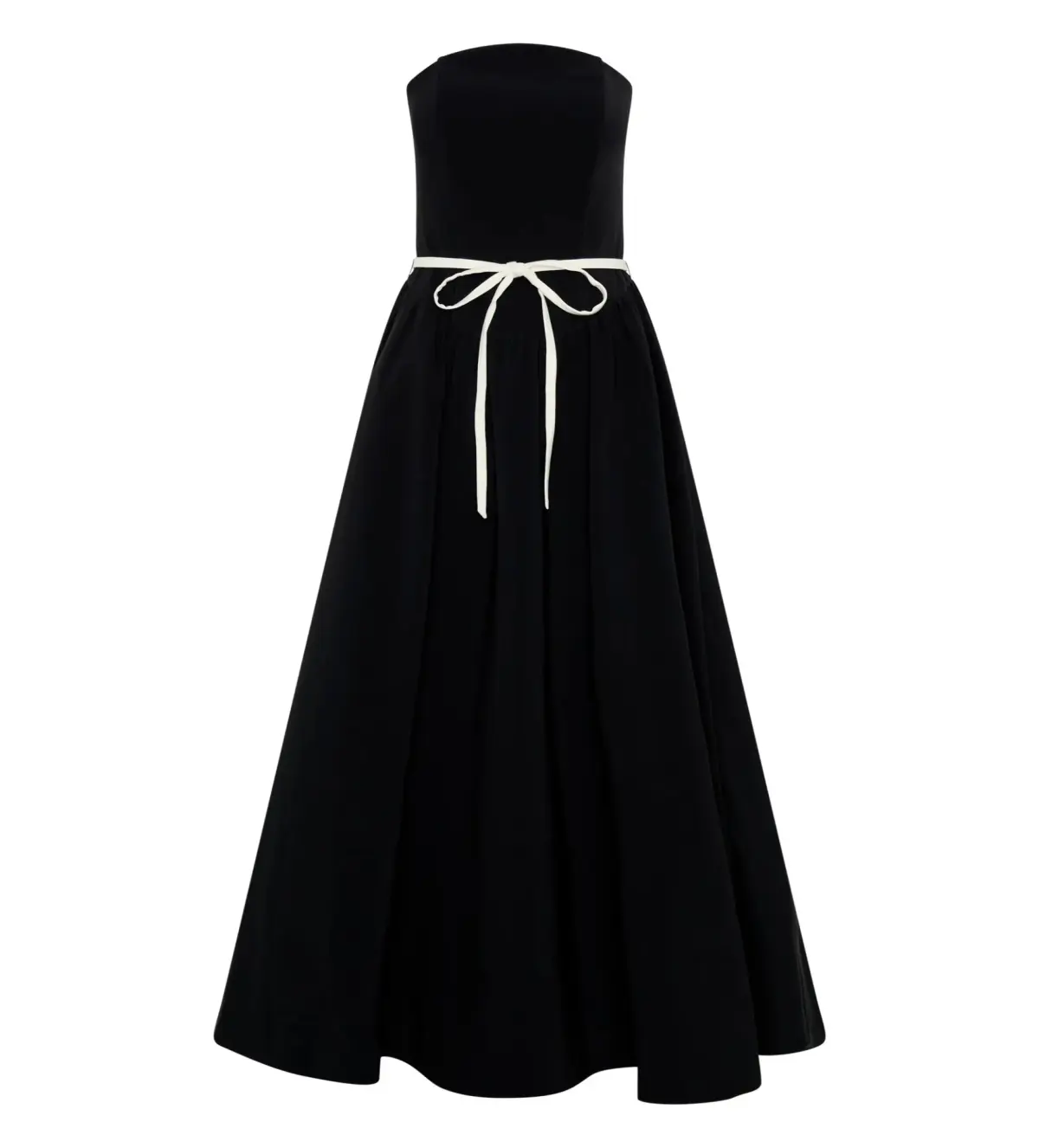 MESHKI Penny Strapless Contrast Midi Dress Black & White Size M/AU 10 - Image 4
