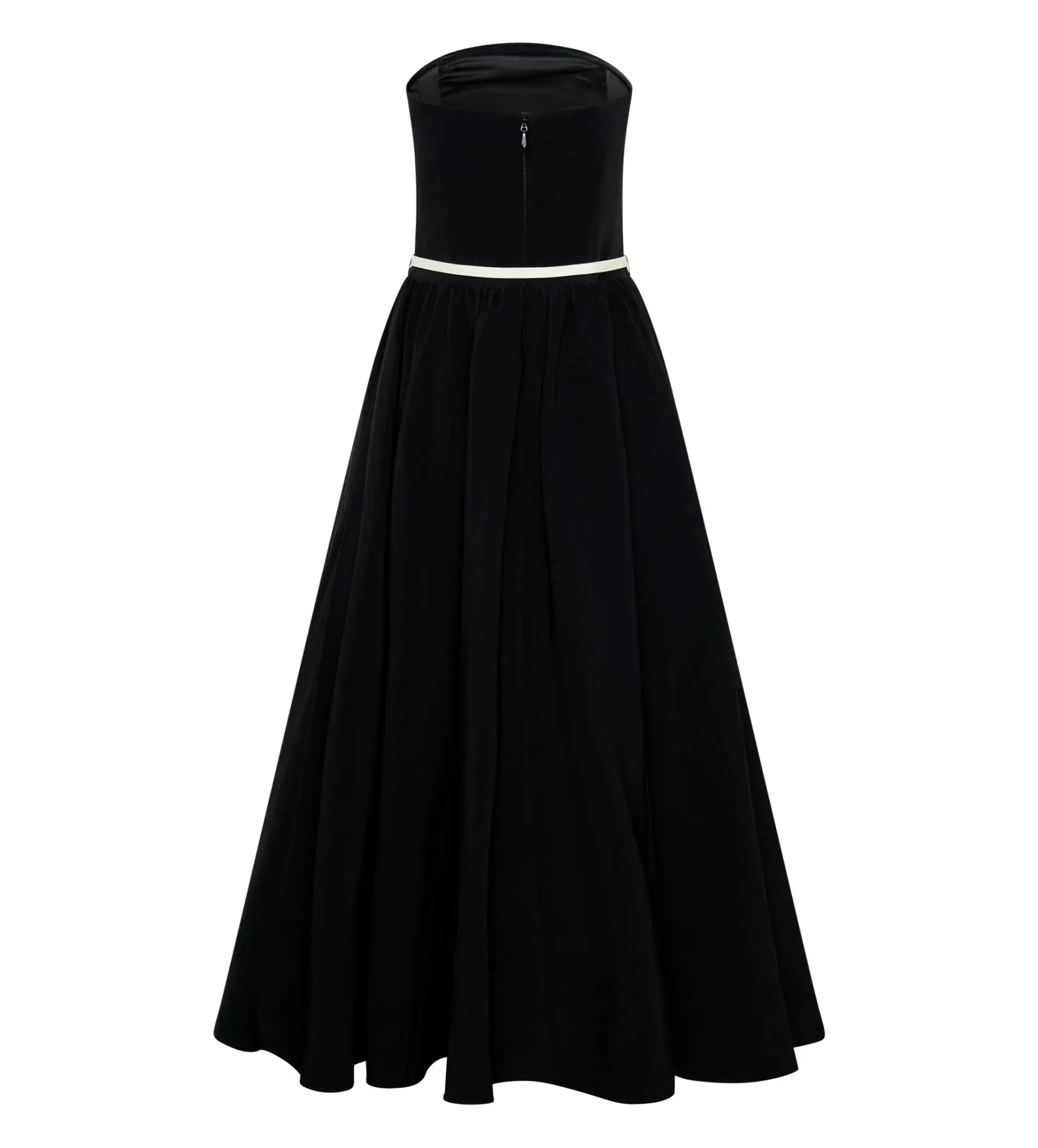 MESHKI Penny Strapless Contrast Midi Dress Black & White Size M/AU 10 - Image 5