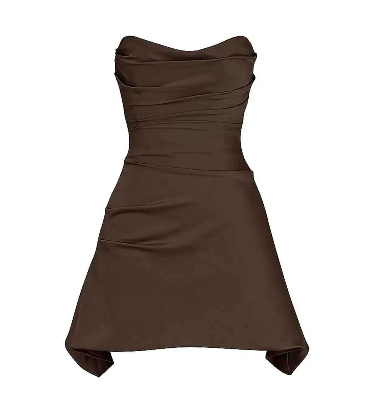 House of CB Jasmine Draped Strapless Corset Mini Dress Chocolate Size S/AU 8 - Image 6