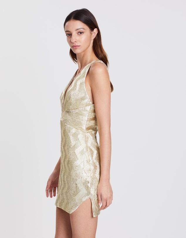Manning Cartell No Filter Mini Dress Gold Size 6 for rent on The Volte - main image