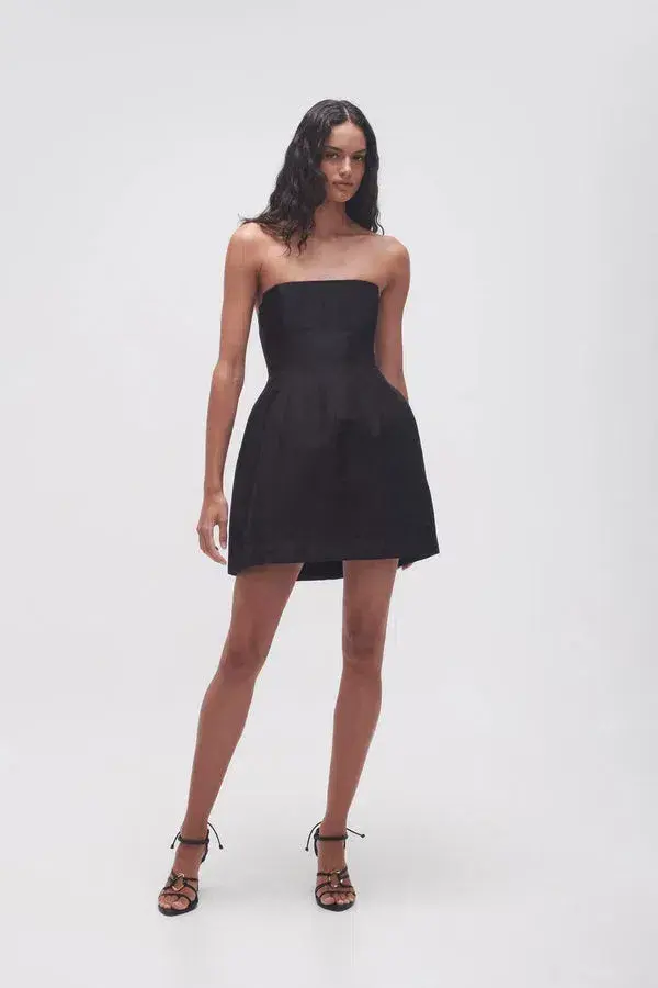 AJE Beret Strapless Mini Dress Black Size AU 8 - Image 1